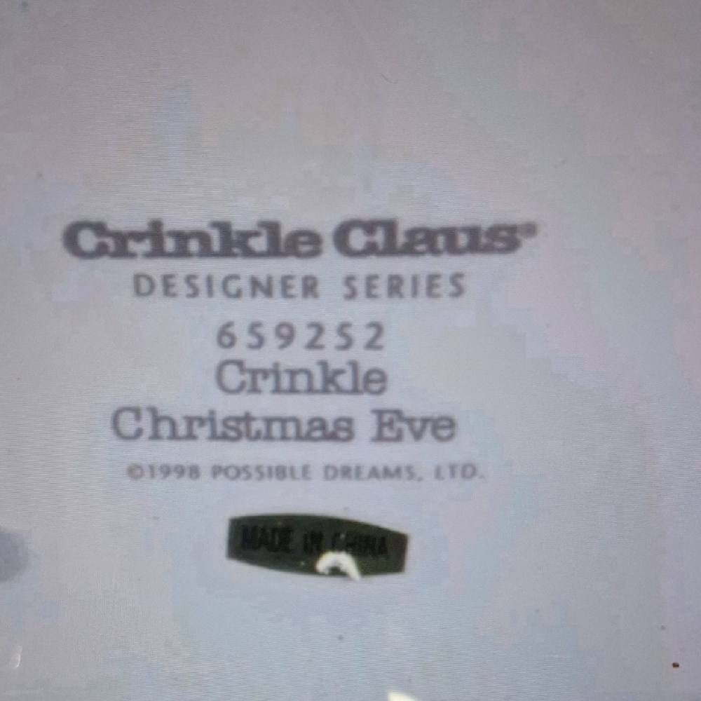 Festive Crinkle Claus Holiday Decor - Blue and White - Picture 2 of 4